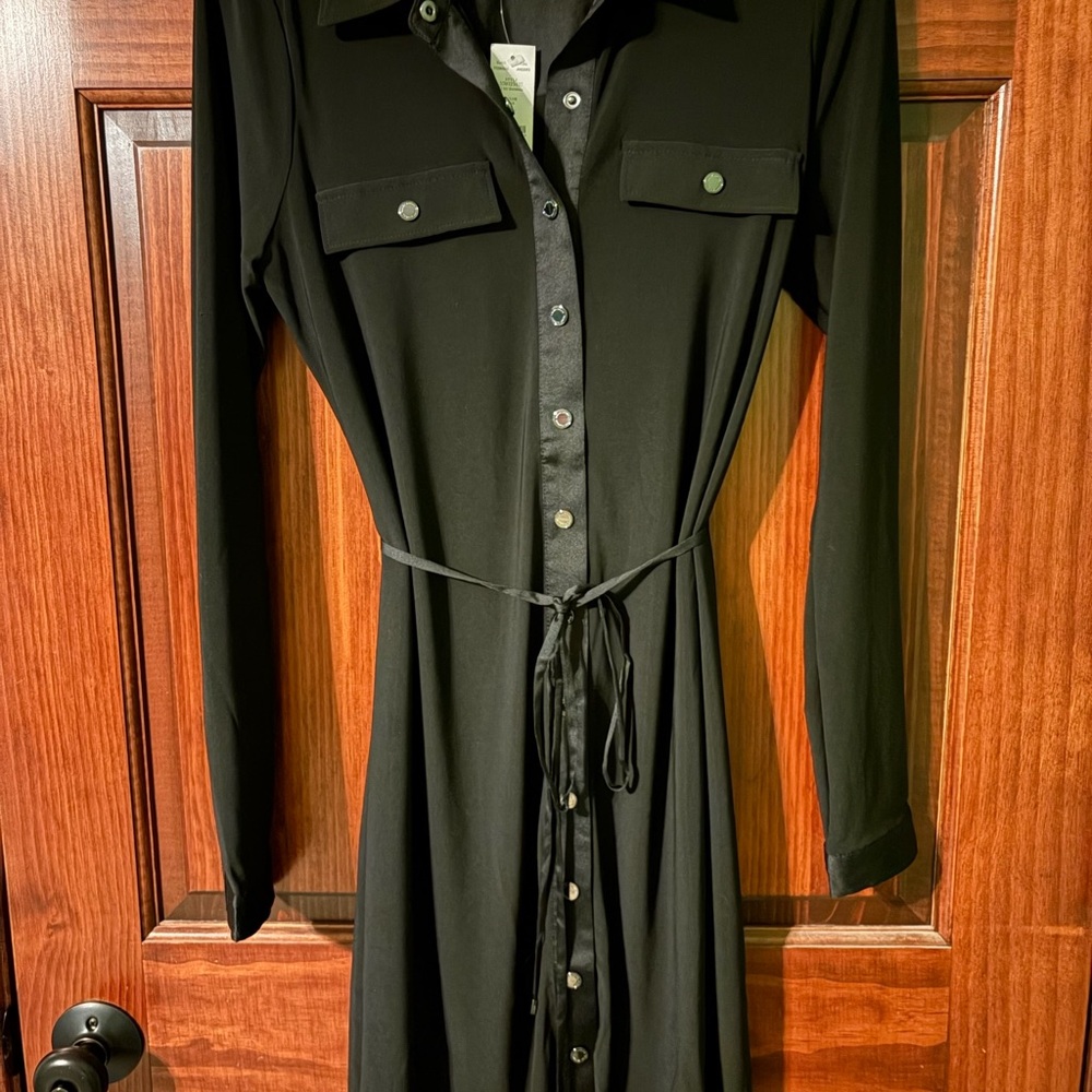 White House Black Market Black Long Sleeve Dress